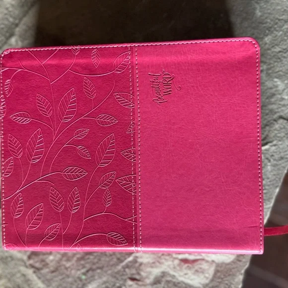 Pink Leather Bible - Picture 2 of 3